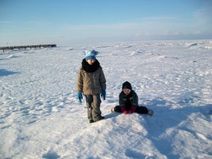 2010 als der Bodden zugefroren war ....