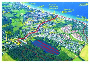 Lütt Hüs "unten links". 1min. in den Wald. 4min. zum Bäcker. 8min. zum EKZ. 12-15min. zum Kurpark/Dünenmeile.