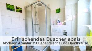 Unsere moderne Dusche ist mit der neuesten Technologien ausgestattet und bieten Ihnen ein unvergleichliches Duscherlebnis. Mit unseren hochwertigen Armatur und Duschkopf können Sie den Wasserdruck und die Temperatur ganz nach Ihren Wünschen anpassen und genießen Sie ein Duschvergnügen auf höchstem Niveau.