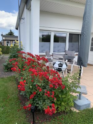 Sonne Terrasse mit kleinem Garten