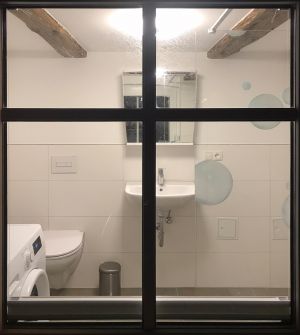 Waschbecken, WC, Waschmaschine